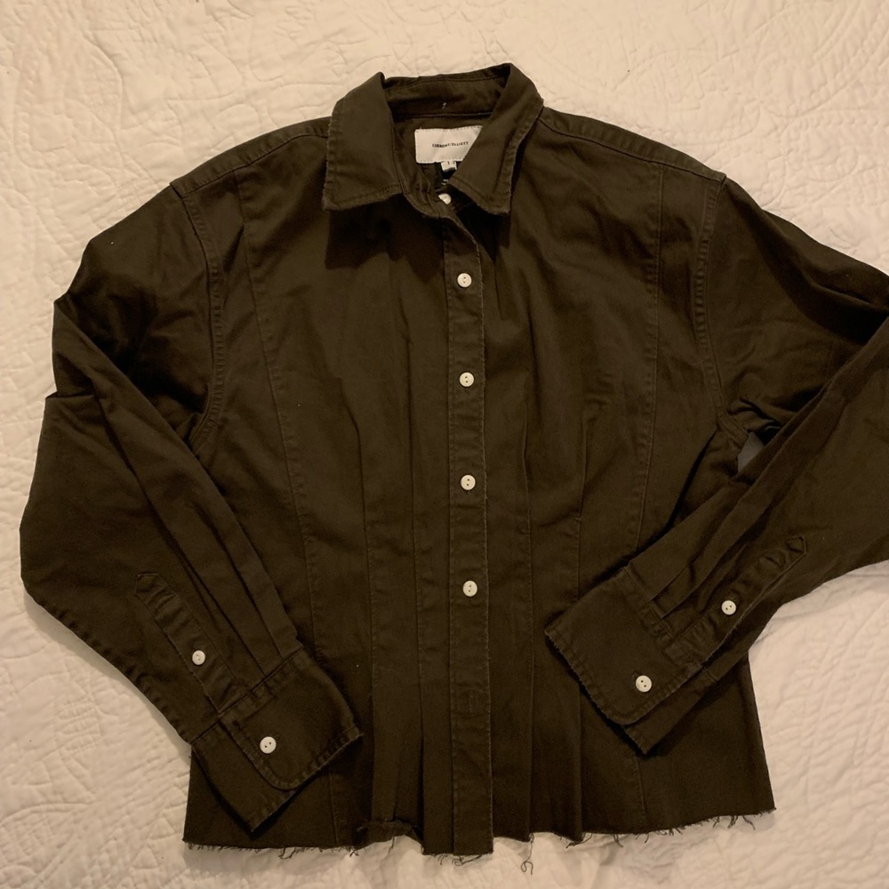 Current/Elliot army green shirt gathered